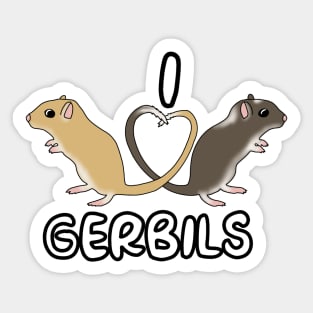 I heart gerbils (heart tails) Sticker